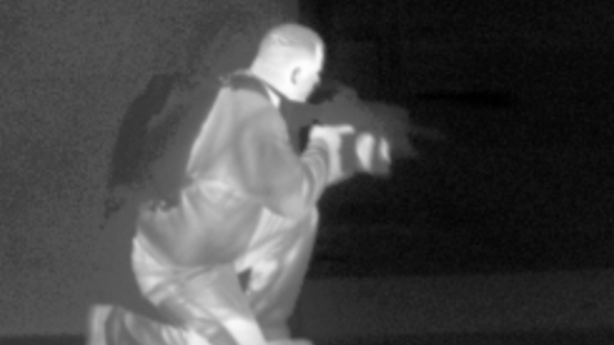 Thermal Imaging let's you see an image based on the differences in temperature - here's an example where white is hot