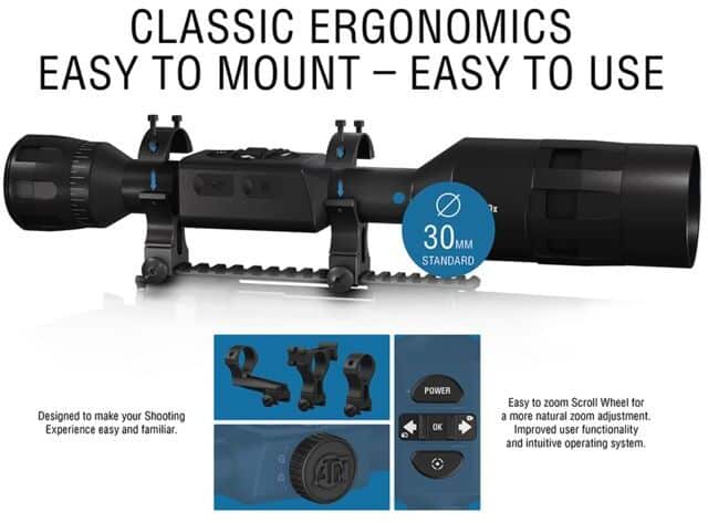 ATN X-Sight 4K Pro Edition 3-14x Smart HD Day Night Riflescope classis ergonomics